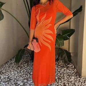 NWT Never Fully Dressed Vibrant Orange Maxi Dress - Orange Sol Izzy Dress